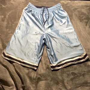 Reversible Blue and Light Blue Basketball Shorts